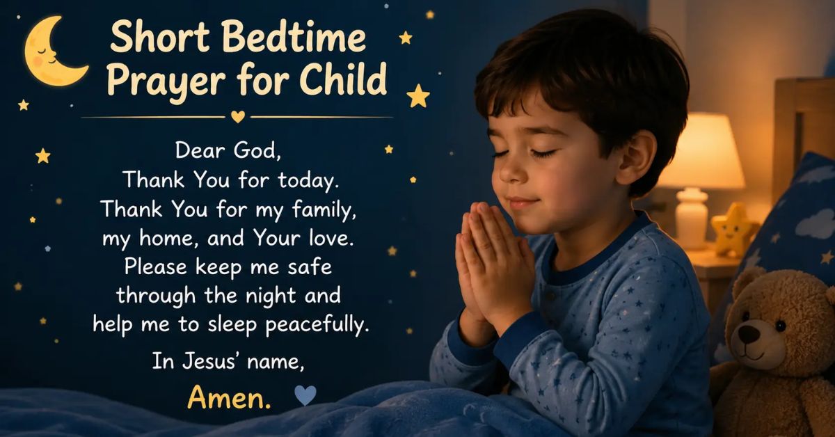 short bedtime prayer for child