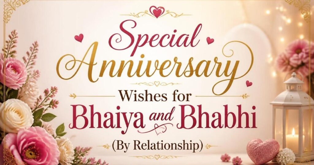 Special Anniversary Wishes for Bhaiya and Bhabhi (By Relationship)